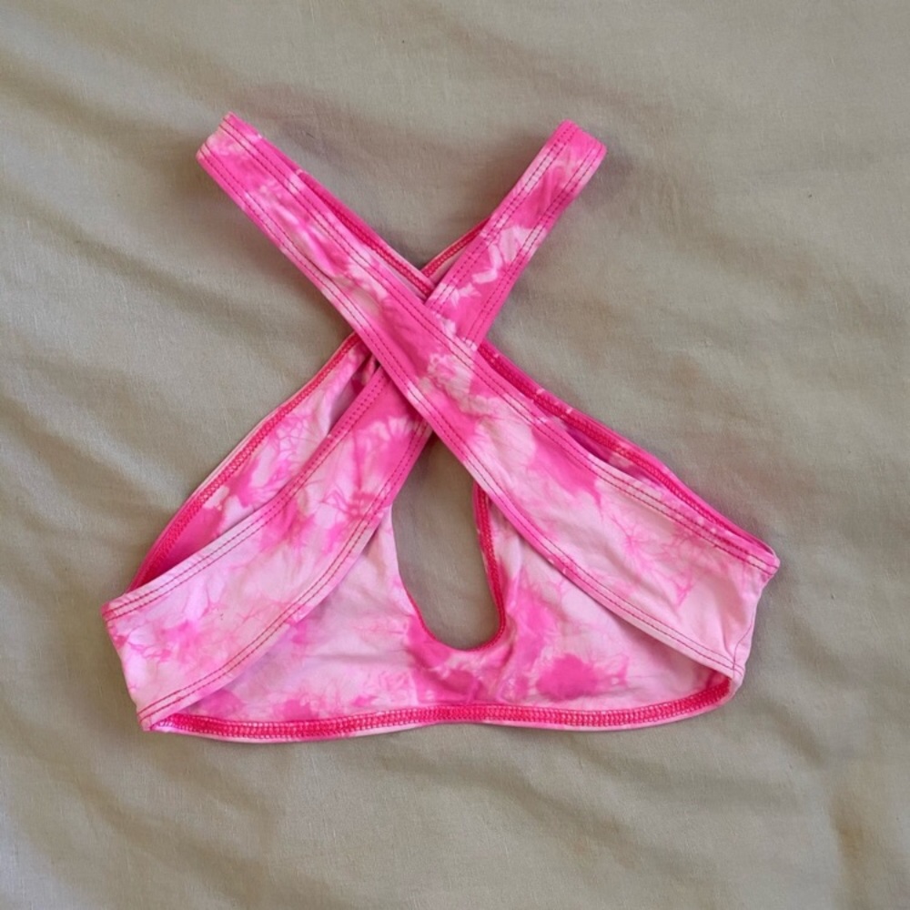Frankie’s Bikinis X Sophia Richie Pink Sunny Tie dye bikini top XS - Picture 11 of 12